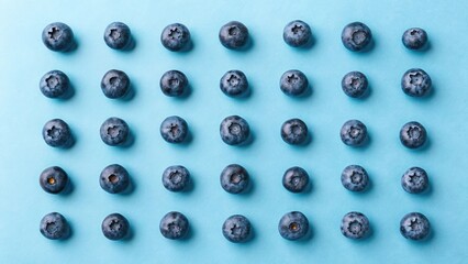 Blueberry Grid on Blue