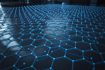 abstract blue background with hexagons