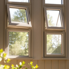 Obraz premium A closeup of energyefficient windows in the modular design emphasizing natural light and thermal regulation to enhance the comfort of occupants during prolonged use.