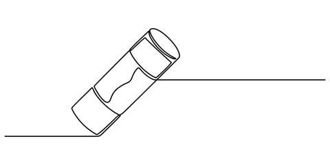 electric fuse continuous one line drawing, Electric fuse icon Flat outline fill, Electric fuse icon Vector flat thin line illustration, Car electrical fuses isolated on white background object concept