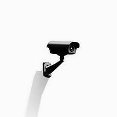 Black Security Camera System Protecting Property with Technology Security Solutions on Clean White Background