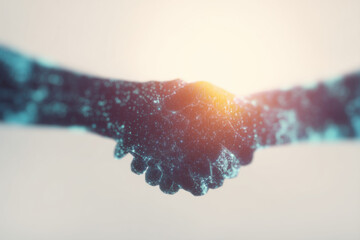 Digital Handshake Symbolizing Technology Partnership and Innovation
