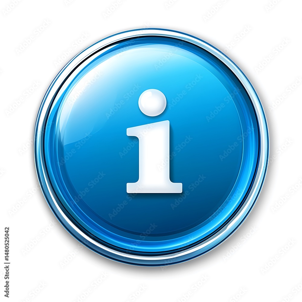 Poster blue information symbol with glossy effect suitable for website, ui design, and user assistance cont