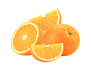 Fresh Orange Wedges and Citrus Segments PNG Cutout