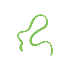 Green Curly Ribbon. Decorative Element Vector Illustration