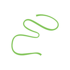 Obraz premium Green Curly Ribbon. Decorative Element Vector Illustration