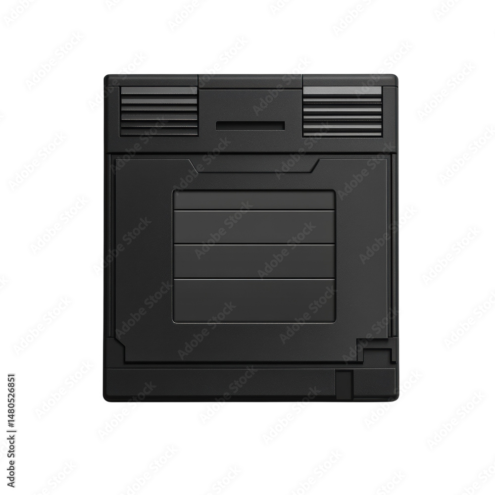Poster sleek black tech device futuristic design isolated on black background on transparent background