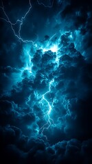 Fototapeta premium Surreal landscape with massive lightning high resolution HD wallpaper