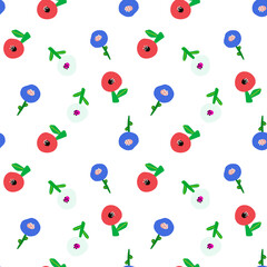 Circle flowers seamless pattern cute 