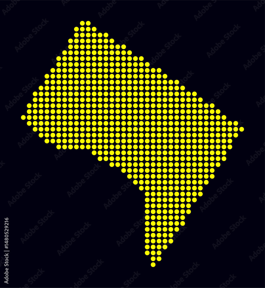 Aufkleber district of columbia dotted map. digital style map of the state on dark background. district of colu