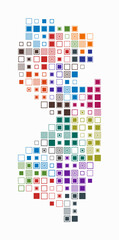 New Jersey, shape of the state built of colored cells. Digital style map of New Jersey on white background. Large size square blocks. Stylish vector illustration.
