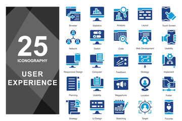 Icons representing voice, chatbot, and AI conversation UX elements.