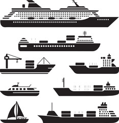 Obraz premium Ship SVG – Nautical & Sailing Silhouettes for Cricut & CraftsVintage Ship Clipart – Ocean Travel Designs for DIY ProjectsSailing Ship PNG – Marine Vessel Graphics for Shirts & DecorPirate Ship S