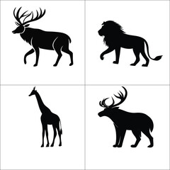 set of animals silhouettes