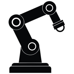 Factory worker element isolated industrial robot arm on white background