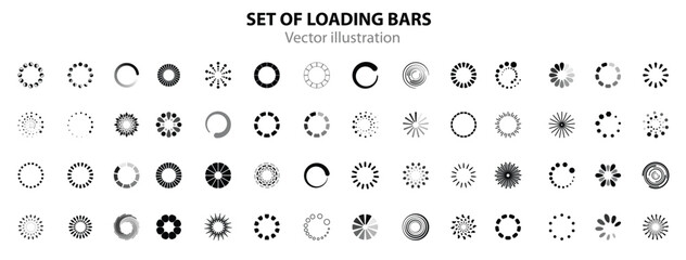 Set of Loading Bars vector illustration