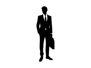 Silhouette of a Confident Businessman in Stylish Suit