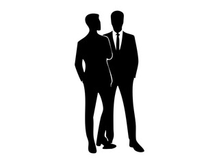 Silhouette of a Confident Businessman in Stylish Suit