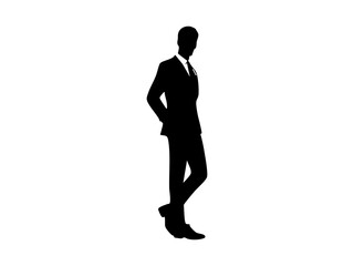Silhouette of a Confident Businessman in Stylish Suit