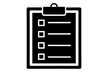 Checklist clipboard black silhouette vector illustration
