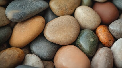 Colorful Smooth Pebbles Arrangement Vibrant Hues