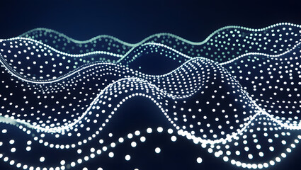 Fototapeta premium Abstract Glowing Particle Wave Background – Futuristic Data Visualization