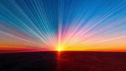 Celestial Burst: An abstract and vibrant scene, capturing a dazzling sunrise or sunset with radiating rays of light, painted with vivid colors, symbolizing hope and new beginnings.