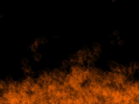 Fire Brush Stroke on Black Background &ndash; Abstract Flame Effect Illustration