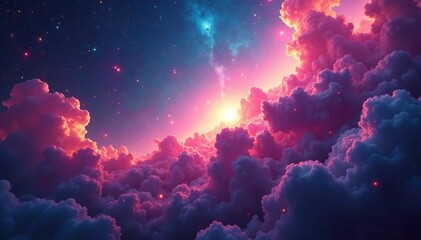 Fototapeta premium Stunning cosmic clouds of gas and dust, vibrant colors swirling in a breathtaking nebula , nebula, awe, picture