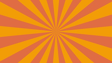 Obraz premium Retro Orange Sunburst Background – Vintage Radiating Lines Pattern