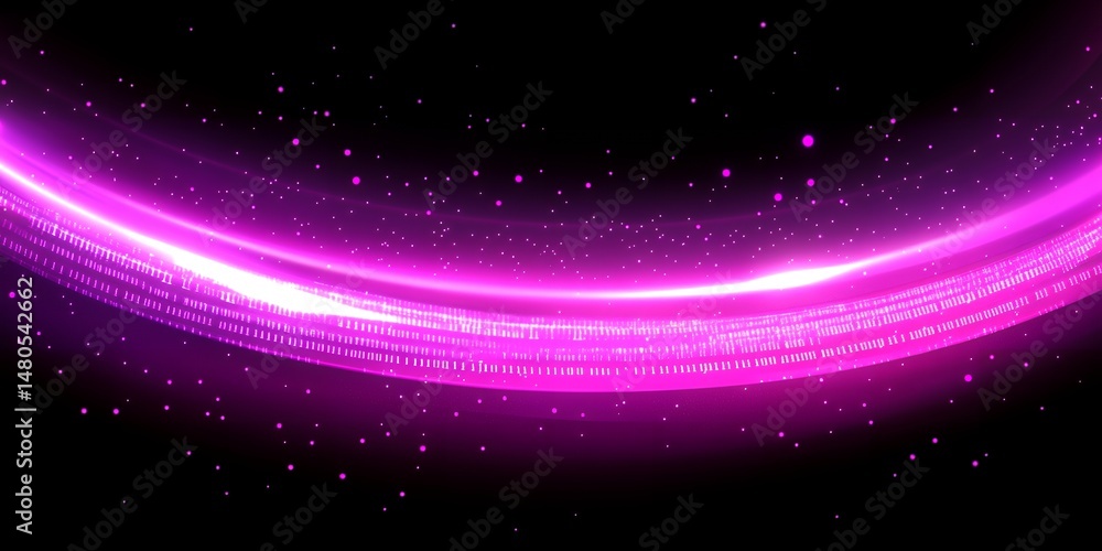 Poster abstract purple glowing light streak digital background with binary code perfect for futuristic tech
