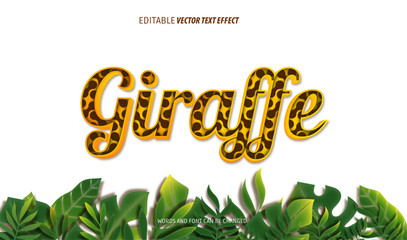 giraffe editable text effect