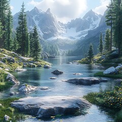 Tranquil forest wallpaper with misty morning ambiance high resolution HD Wallpaper