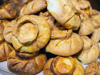 A dish with round Tatar pies