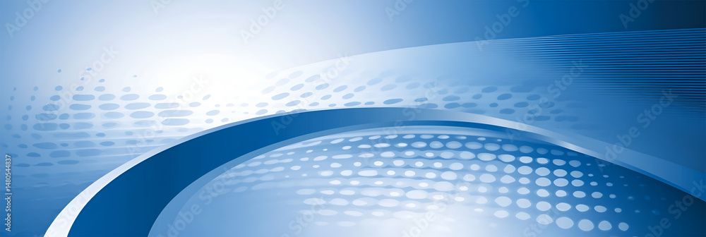 Aufkleber abstract blue gradient background with curved shapes and dotted patterns for design purposes graphic