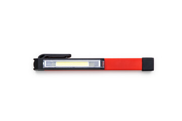 Red and Black LED Flashlight with Compact Pen Clip