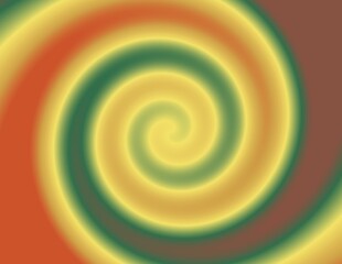 Vibrant spiral gradient design featuring dynamic red, yellow, and green hues. Abstract composition emphasizes symmetry and motion. Ideal for modern art projects, backgrounds, and creative design conce