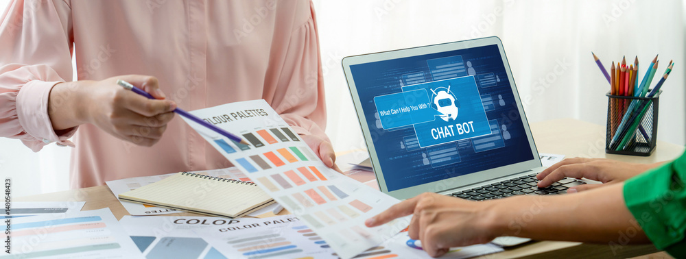 Poster chatbot software application for brisk online business that automatically reply to customer question