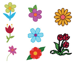 abstract flowers with various colors