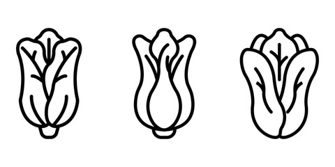 bok-choy outline or line icon design bundle.