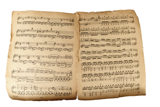 Two Sheet Music - partitura - musical symbols