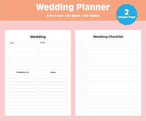 Naklejka premium Wedding Planner , Printable , Journal , Planner