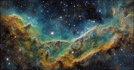 Obraz premium Cosmic nebula tapestry of vibrant hues