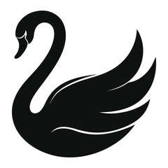 Black and white swan vector illustration © DesignerRN