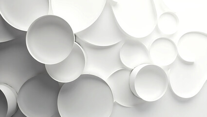 Abstract white background features a texture pattern with geometric triangles and glossy squares in a tech banner design.