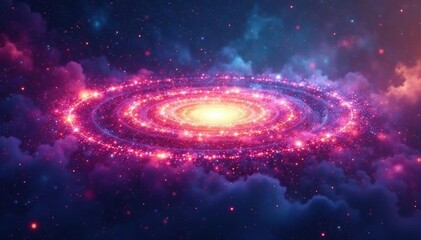 Obraz premium Abstract swirling nebula, cosmic dust seamless loop, science fiction, dust