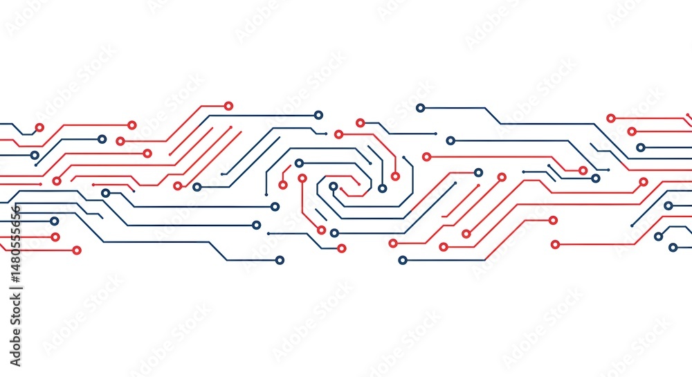 Poster abstract circuit board design high-resolution vector illustration of interconnected electronic compo