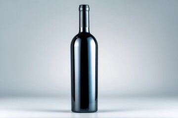 Elegant Still Life of a Dark Wine Bottle on a Gradient Background Studio Shot Minimalist Style for Wine Industry