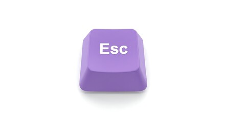 Purple Escape Key on White Background