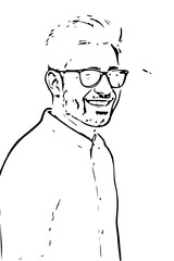 man with glasses vector illustration 